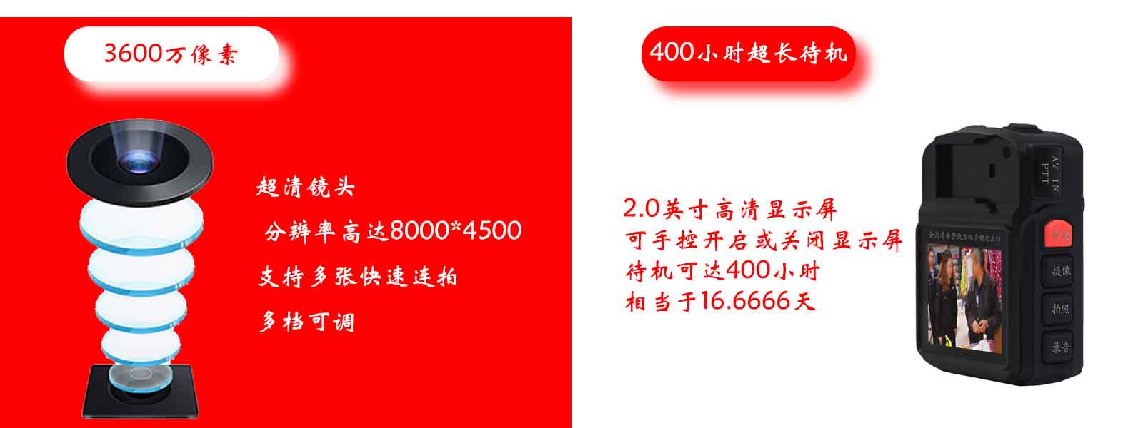 高清执法记录仪像素